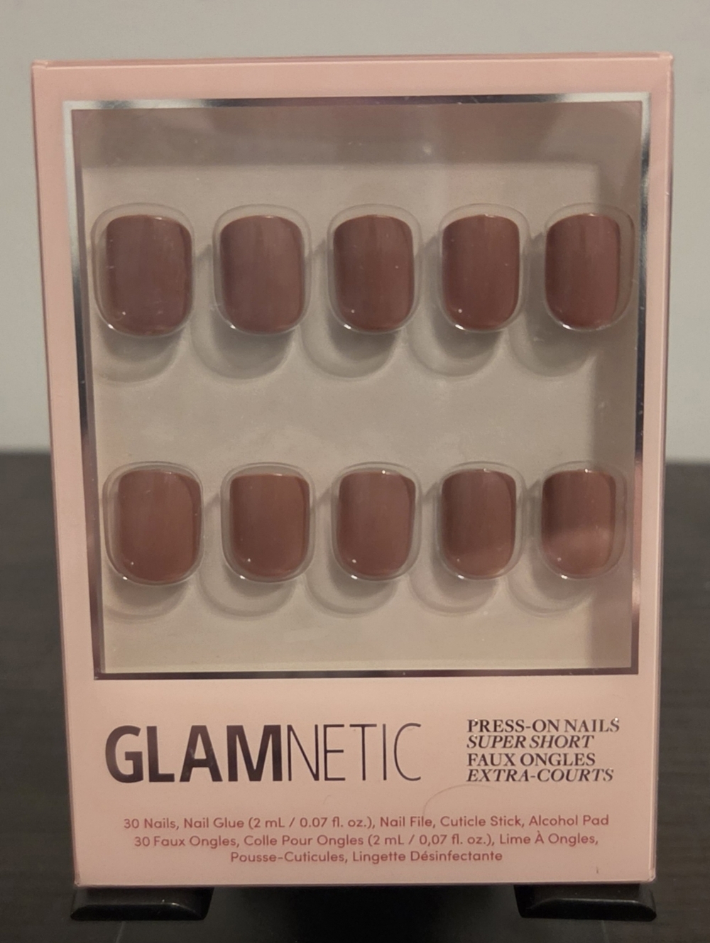 Glamnetic Press-On Nails Mauve Cutie Super Short Glossy Neutral Pink Kit NWT